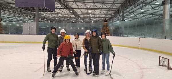 Ice skating and ice hockey for fun